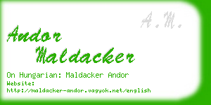 andor maldacker business card